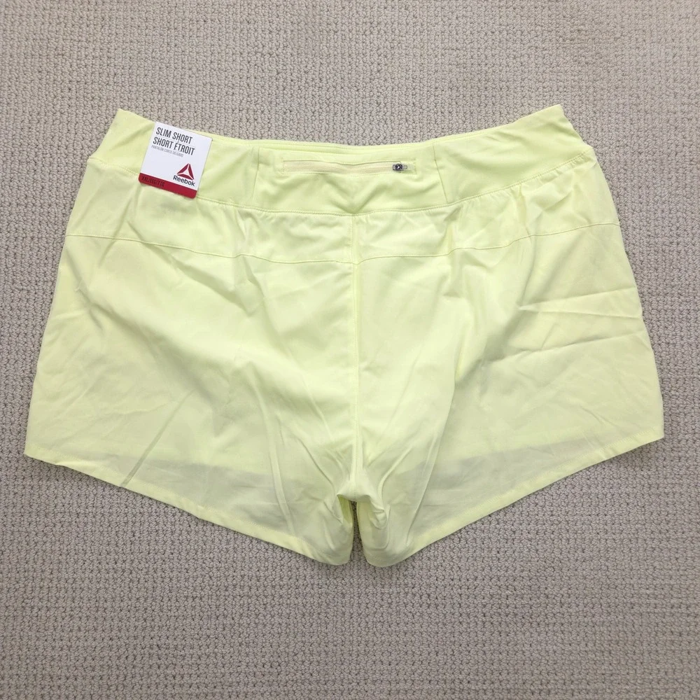 Reebok Revolve Slim Shorts Luminary Green Athletic Running Womens XXL‎